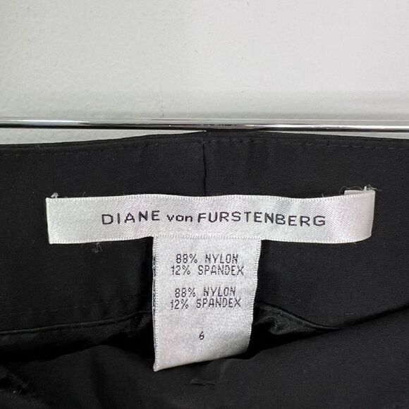 DVF Diane Von Furstenberg Black Nylon Blend Slim Fit Dress Pants - Picture 6 of 6